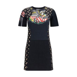 Marine Serre Black Cotton Casual Womens Dress