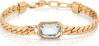Ettika Deco Crystal Statement Cuban Chain Bracelet in Gold at Nordstrom