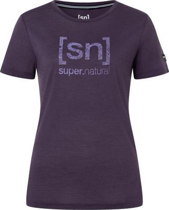 super.natural Logo Lines Tee Merinoshirt f&uuml;r Damen | mysterioso /lila
