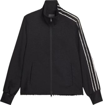 Yohji Yamamoto Sport Uniform Raw Cut 3 Stripes Track Top - Dames - Trainingsjackets - Zwart - XS - Polyester - Fitness