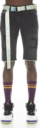 Cult of Individuality ROCKER SHORT STRETCH w/ BELT IN JET BLACK