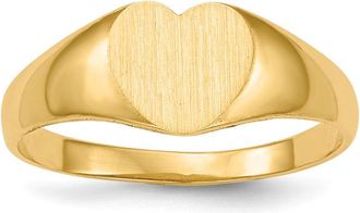 Diamond2Deal 14k Yellow Gold Closed Back Heart Signet Ring