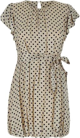 Kaos Mini-ballonjurk met stippen - Beige