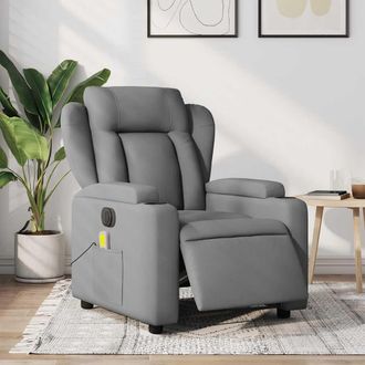 vidaXL Vidaxl - Sill&oacute;n Reclinable De Masaje El&eacute;ctrico Tela Gris Claro