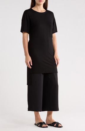 Go Couture High-Low Tunic Top in Black Interlock at Nordstrom Rack, Size X-Large