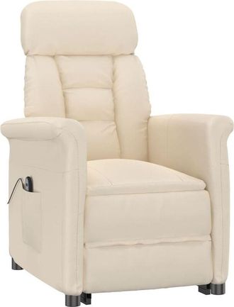 vidaXL Sillón reclinable eléctrico microfibra beige Vidaxl