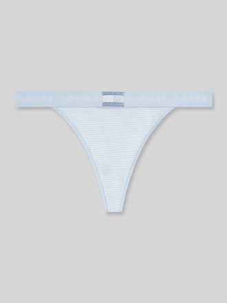 Tommy Hilfiger String aus Baumwoll-Mix mit Logo Detail in Hellblau, Gr&ouml;&szlig;e XS