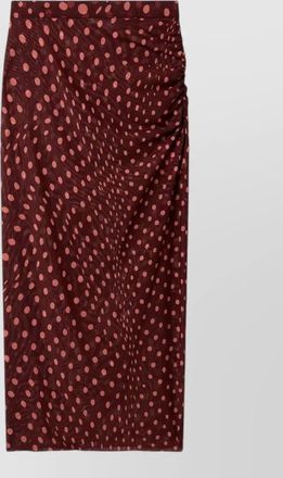 Stella McCartney polka-dot mesh ruched maxi skirt