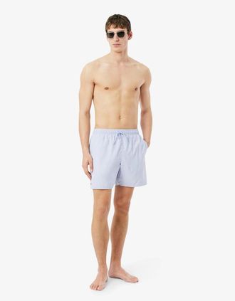 Lacoste Mens Lacoste Mid Length Monochrome Swim Trunks - Blue - Size: XL 36-38 waist