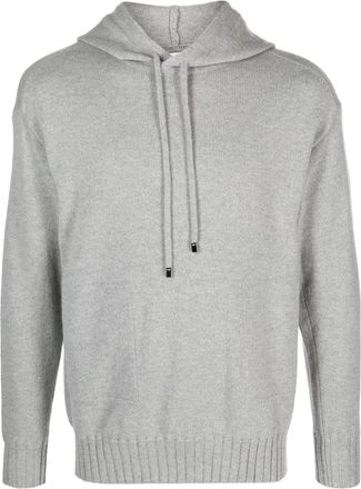 Malo m&eacute;lange knitted drawstring hoodie - men - Cashmere/Virgin Wool - 52 - Grey