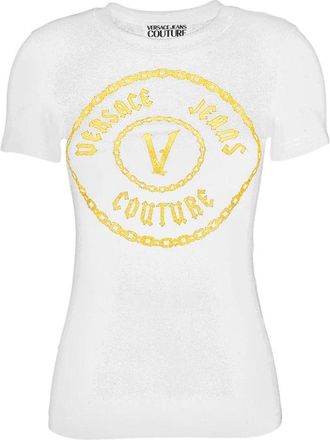 Versace Jeans Couture T-shirts en Polos - Dames - T-shirts - Wit - 2XS - Katoen - Tops