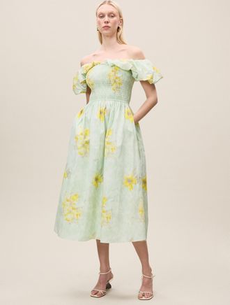 Rebecca Taylor Yara Poplin Midi Dress