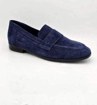 Cordani Womens Ardelle Classic Suede Penny Loafer In Navy