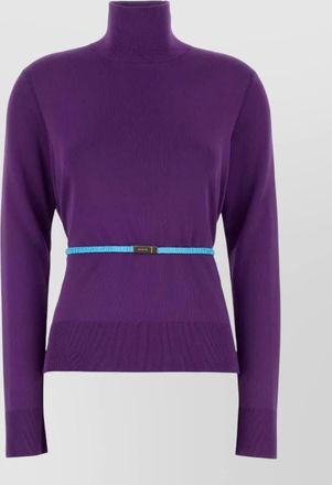 Gucci crepe turtleneck sweater long sleeves waistband