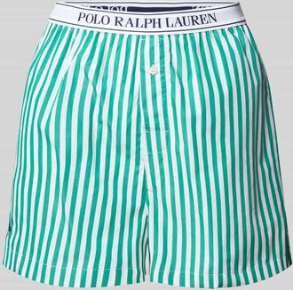 Polo Ralph Lauren Relaxed Fit Pyjama-Shorts mit elastischem Label-Bund in Gruen, Größe L