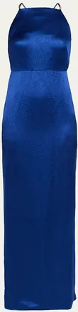 Jason Wu Crystal Strappy Backless Satin Apron Gown