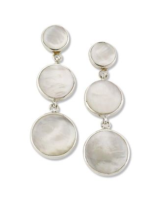 Samuel B. Silver Pearl Three-Stone Drop Earrings