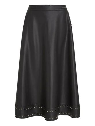Karl Lagerfeld stud-embellished midi skirt - women - Polyurethane/Polyester - 42 - Black