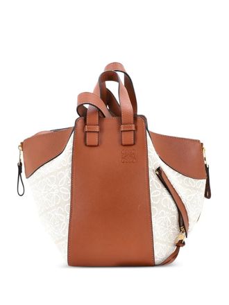 Loewe Hammock Bag Leather and Anagram Jacquard Small shoulder bag - Marrone
