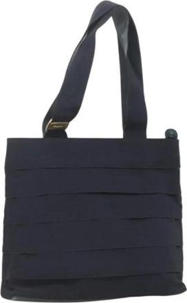 Ferragamo Tweedehands Canvas handtassen - Dames - Vintage Handtas - Blauw - ONE Size - Leer - Vintage