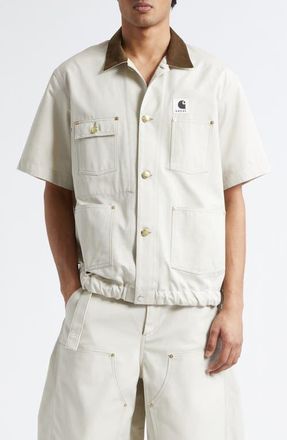 sacai Carhartt WIP Duck Canvas Shirt in Ivory at Nordstrom, Size 3