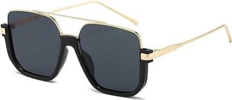 Generic Large Frame Mens Vacation Outdoor Womens Sunglasses(Gold)