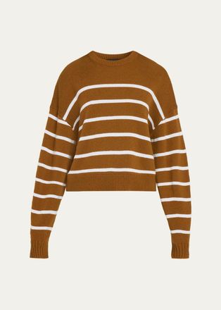 Theory Striped Cashmere Crewneck Sweater