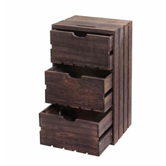 Hhg non utilizzato] Comodino cassettiera 518 serie Vintage 3 cassetti marrone