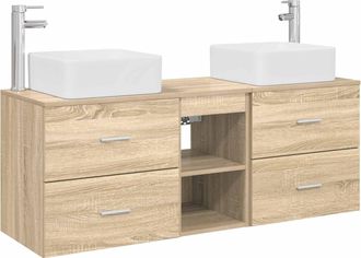 vidaXL Juego De Muebles De Ba&ntilde;o 3 Uds. Roble Sonoma 49,5 X 41 X 63 Cm Vidaxl