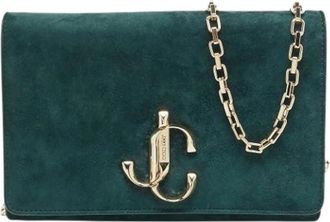 Jimmy Choo London Pre-owned Suede Clutch - Dames - Vintage Schoudertas - Groen - ONE Size - Leer - Vintage