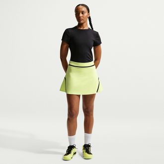 Nike Womens Court Advantage Dri-FIT High-Waisted Tennis Skirt in Yellow | II3624-736
