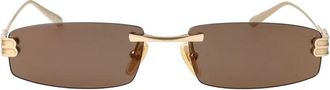 Balenciaga Gossip Rechthoekige Zonnebril - Heren - Zonnebrillen - Geel - 57 MM - Nylon - Accessoires