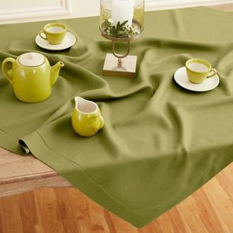 Solino Home Linen Table Throw - Classic Hemstitch, 52 x 52 Inch, 52 x 52 Inch in Avocado at Nordstrom, Size Medium