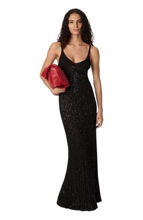 Missoni Sleeveless Mixed Viscose Lam&eacute; Gown With Sequins in Black at Nordstrom, Size 40 It