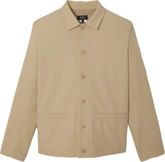 A.P.C. A.p.c., Heren, Jassen, Beige, Maat: XL Katoen