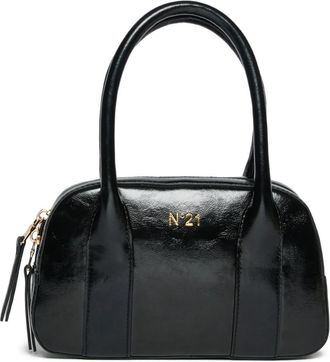 N&deg;21 Schoudertas met Logo - Dames - Handtassen - Zwart - ONE Size - Polyester - Tassen