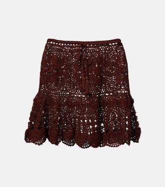 Anna Kosturova Crochet cotton miniskirt