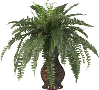 Nearly Natural Boston Fern With Urn Silk Plant