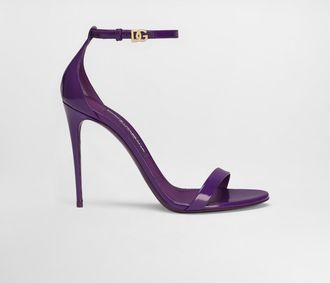 Dolce & Gabbana Polished Calfskin Sandals - Woman Sandals And Wedges Purple Leather 40
