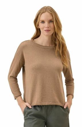 Pact Organic Cotton Classic Fine Knit Wide Neck Sweater in Sesame Heather at Nordstrom, Size Medium
