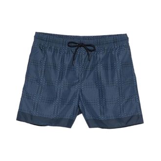 Gucci Beachwear, male, Blue, Size: M Printed Technical Poplin Swim Shorts