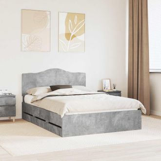 vidaXL Struttura Del Letto Con Cassetto Grigio Cemento 160 X 200 Cm Vidaxl