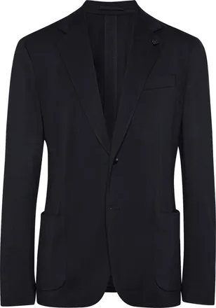 Lardini Black Easy Wear Drop Two-Piece Suit