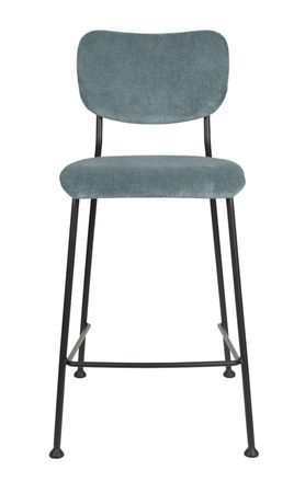 Zuiver Taburete de terciopelo gris azulado