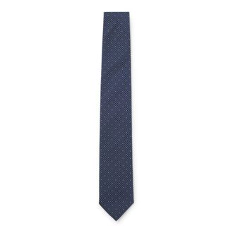 BOSS Silk-blend tie with micro pattern