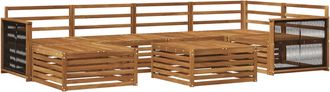 vidaXL Conjunto De Sof&aacute;s De Exterior 7 Uds. Natural Vidaxl