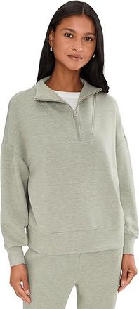Varley Hawley Half Zip Sweat Womens Sweatshirt Shadow Marl : XXS, Elastane/Polyester/Viscose
