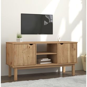Berkfield Home TV Cabinet OTTA 113.5x43x57 cm Solid Wood Pine in Brown