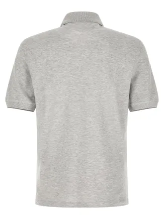 Brunello Cucinelli Mens Gray Cotton Polo Shirt