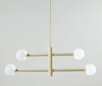 Maisons du monde L&aacute;mpara de techo orientable amarilla con 4 globos opacos